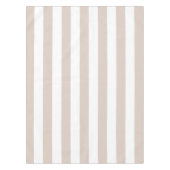 Verticale strepen beige en wit gestreept tafelkleed (Voorkant)