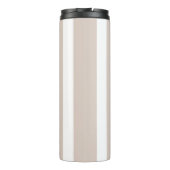 Verticale strepen beige en wit gestreept thermosbeker (Achterkant)