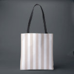 Verticale strepen beige en wit gestreept tote bag<br><div class="desc">Vertical Stripes - beige en wit gestreept patroon.</div>