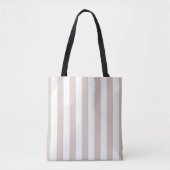 Verticale strepen beige en wit gestreept tote bag (Voorkant)