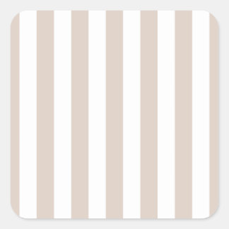 Verticale strepen beige en wit gestreept vierkante sticker