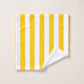 Verticale strepen geel en wit gestreept bad handdoek (Wasdoekje)