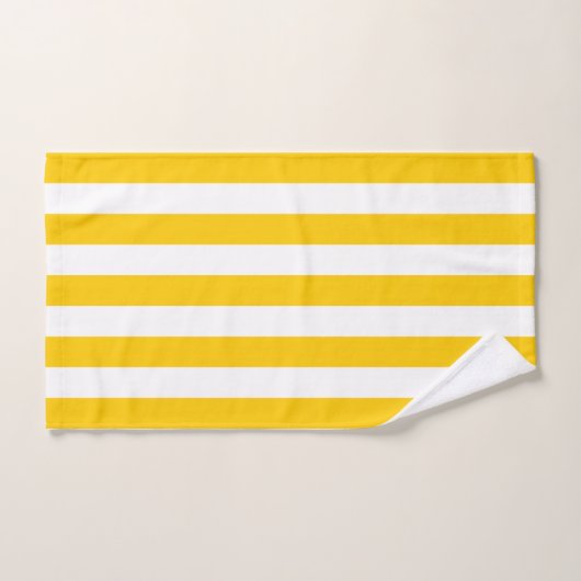 Verticale strepen geel en wit gestreept bad handdoek (Handdoek)