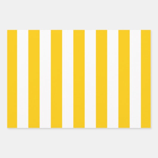 Verticale strepen geel en wit gestreept inpakpapier vel (Voorkant 2)