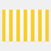 Verticale strepen geel en wit gestreept inpakpapier vel (Voorkant)