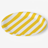 Verticale strepen geel en wit gestreept papieren bordje (Gekanteld)