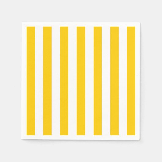 Verticale strepen geel en wit gestreept servet (Voorkant)