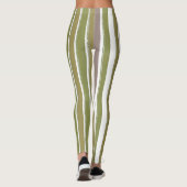 Verticale Strepen Groen en Taupe Toned Leggings (Achterkant)