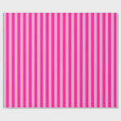 Verticale strepen hot pink cadeaupapier (Vlak)