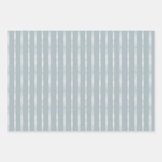 Verticale strepen in stoffig blauw en glinsterend inpakpapier vel (Voorkant)