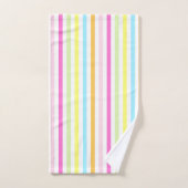 Verticale strepen in veelkleurige pastelkleuren bad handdoek (Handdoek)