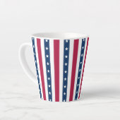 Verticale strepen met sterren Patriottisch Latte Mok (Linkerhoek)