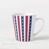 Verticale strepen met sterren Patriottisch Latte Mok (Rechts)