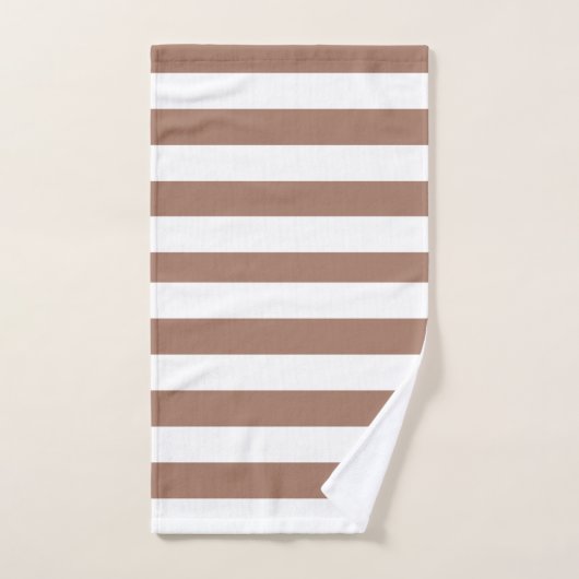  Verticale Strepen Mocha Mousse Wit Bad Handdoek (Handdoek)