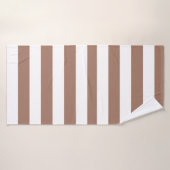  Verticale Strepen Mocha Mousse Wit Badhanddoek (Badhanddoek)