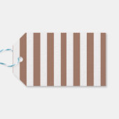 Verticale Strepen Mocha Mousse Wit Cadeaulabel (Achterkant Horizontaal)