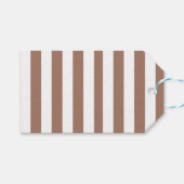 Verticale Strepen Mocha Mousse Wit Cadeaulabel (Voorkant (Horizontaal))