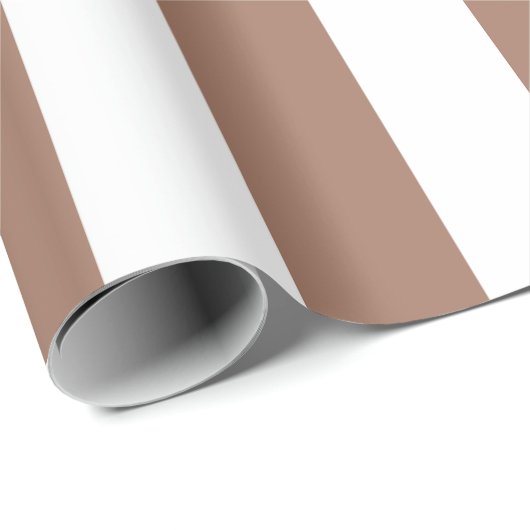 Verticale Strepen Mocha Mousse Wit Cadeaupapier (Rol Hoek)