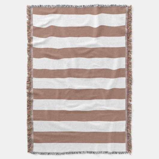 Verticale Strepen Mocha Mousse Wit Deken (Voorkant Verticaal)