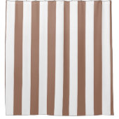 Verticale Strepen Mocha Mousse Wit Douchegordijn (Voorkant)