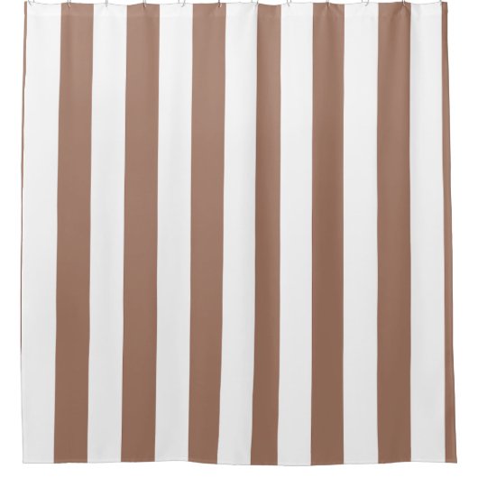  Verticale Strepen Mocha Mousse Wit Douchegordijn (Voorkant)