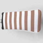 Verticale Strepen Mocha Mousse Wit Golfheadcover (Voorkant)