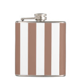 Verticale Strepen Mocha Mousse Wit Heupfles (Voorkant)