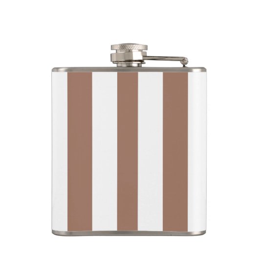 Verticale Strepen Mocha Mousse Wit Heupfles (Achterkant)