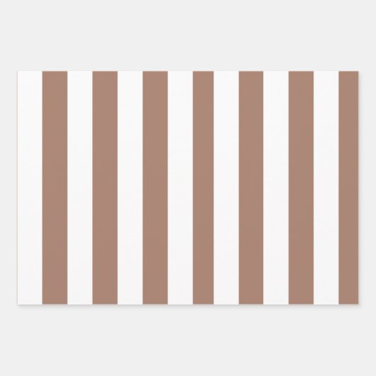  Verticale Strepen Mocha Mousse Wit Inpakpapier Vel (Voorkant)