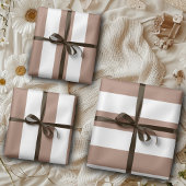  Verticale Strepen Mocha Mousse Wit Inpakpapier Vel