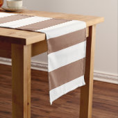  Verticale Strepen Mocha Mousse Wit Korte Tafelloper (Voorbeeld)