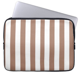  Verticale Strepen Mocha Mousse Wit Laptop Sleeve