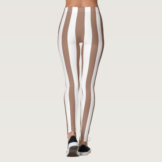  Verticale Strepen Mocha Mousse Wit Leggings (Achterkant)
