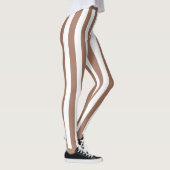 Verticale Strepen Mocha Mousse Wit Leggings (Rechts)