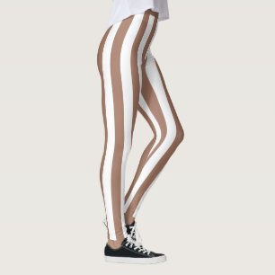  Verticale Strepen Mocha Mousse Wit Leggings