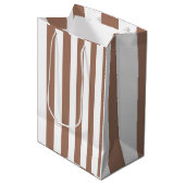  Verticale Strepen Mocha Mousse Wit Medium Cadeauzakje (Voorkant Gekanteld)