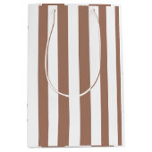  Verticale Strepen Mocha Mousse Wit Medium Cadeauzakje (Voorkant)