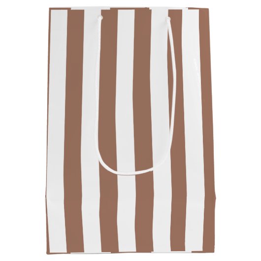  Verticale Strepen Mocha Mousse Wit Medium Cadeauzakje (Achterkant)