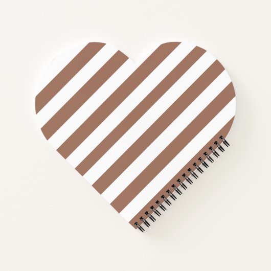 Verticale Strepen Mocha Mousse Wit Notitieboek (Achterkant)