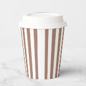  Verticale Strepen Mocha Mousse Wit Papieren Bekers (Links)