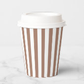  Verticale Strepen Mocha Mousse Wit Papieren Bekers (Voorkant)