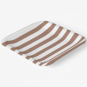 Verticale Strepen Mocha Mousse Wit Papieren Bordje (Gebogen)