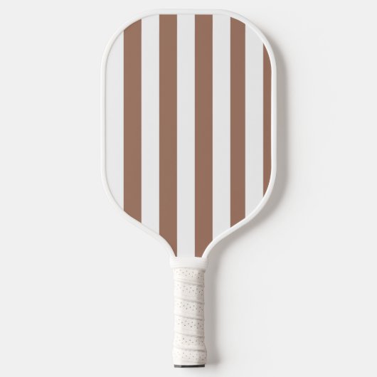 Verticale Strepen Mocha Mousse Wit Pickleball Paddle (Voorkant)