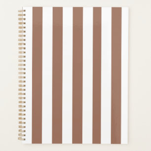 Verticale Strepen Mocha Mousse Wit Planner