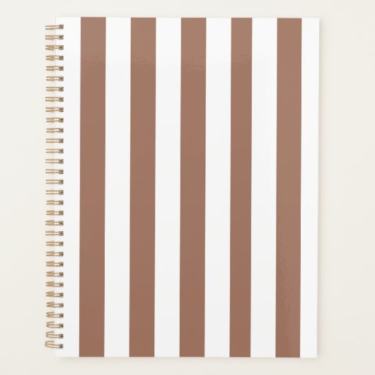 Verticale Strepen Mocha Mousse Wit Planner (Voorkant)