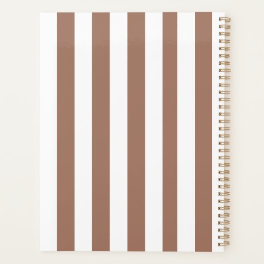  Verticale Strepen Mocha Mousse Wit Planner (Achterkant)
