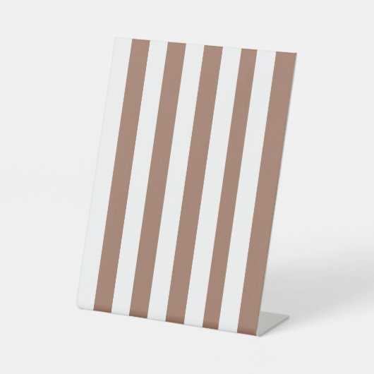 Verticale Strepen Mocha Mousse Wit Reclamebord Met Voetstuk (Voorkant)