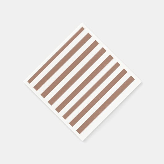  Verticale Strepen Mocha Mousse Wit Servet (Hoek)