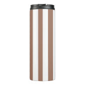  Verticale Strepen Mocha Mousse Wit Thermosbeker (Achterkant)