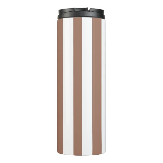 Verticale Strepen Mocha Mousse Wit Thermosbeker (Achterkant)